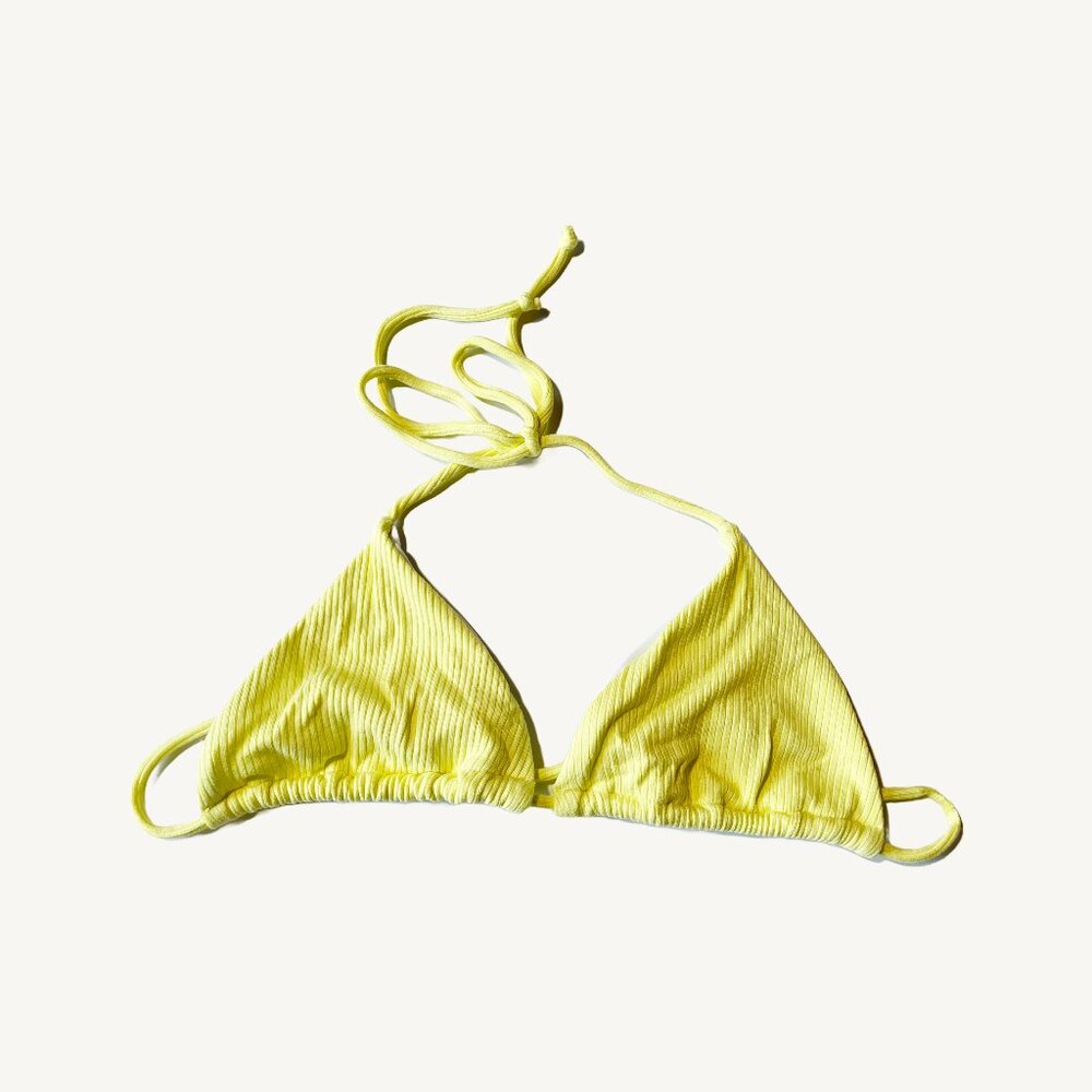 Light Yellow Ribbed Bikini Top Size Extra Small